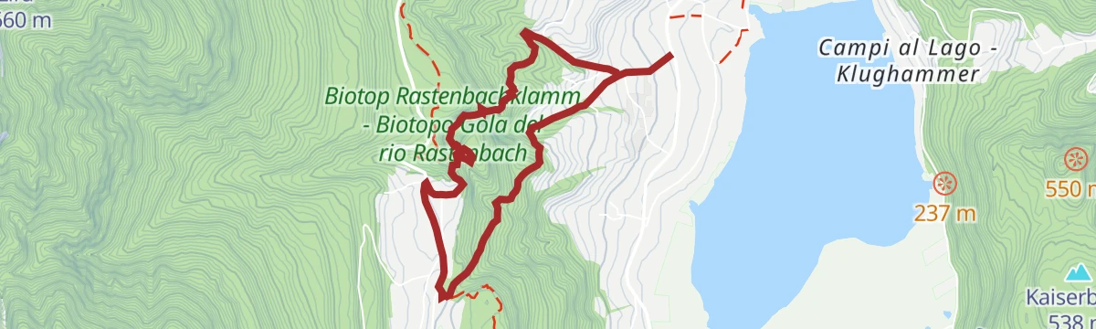 Route map: Durch die Rastenbachklamm